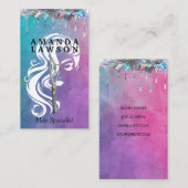 サロン美しいロゴ | 水彩画 | きらめく滴 名刺 (正面/裏面)