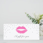 サロン贈与証 |ピンクリップシルバー紙吹雪 (スタンド正面)