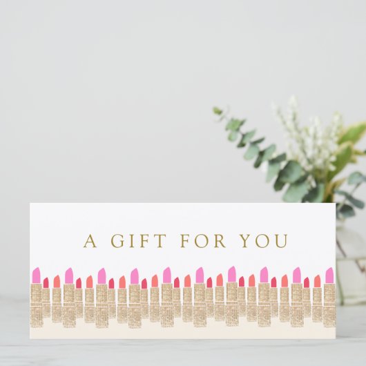 サロン金ゴールドシークイン口紅ギフト券 (スタンド正面)