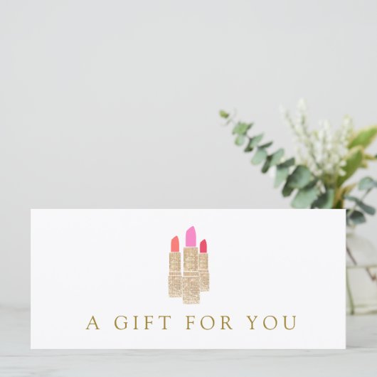 サロン金ゴールドシークイン口紅ギフト券2 (スタンド正面)