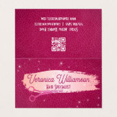 サロン鋏 | ピンクレザー | きらめき 名刺 (外部フラット)