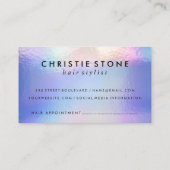 サロン鋏 | ホログラフィック虹色 予約カード (裏面)