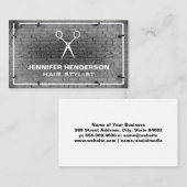 サロン鋏 | レンガ壁のネオンライト 名刺 (正面/裏面)