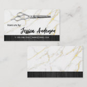 サロン鋏 |大理石ウッド 名刺 (正面/裏面)