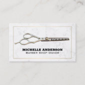 サロン鋏 |大理石 名刺 (正面)