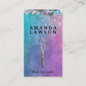 サロン鋏 |水彩 |きらめく滴 名刺 (正面)