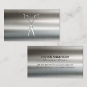 サロン鋏 |理容師 |メタリック 名刺 (正面/裏面)