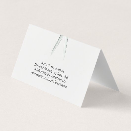 サロン鋏 |赤芸術的水色 名刺 (裏面)