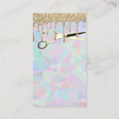 サロン鋏 |金ゴールドグリッタードリップ |幾何学的 名刺 (裏面)