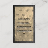 サロン鋏 |金ゴールドハートパターン |レザートリム 名刺 (裏面)