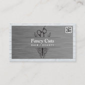 サロン鋏 |鋼とレンガ | QRコード 名刺 (正面)