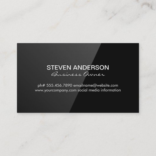 サロン鋏 | 黒の高光沢 名刺 (裏面)