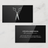 サロン鋏 | 黒の高光沢 名刺 (正面/裏面)