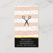 サロン鞘 |金ゴールド紙吹雪ストライプヴィンテージ 名刺 (裏面)