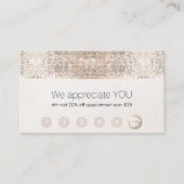 サロン顧客ロイヤリティ6 Punch Silver Sequin ロイヤリティカード (正面)