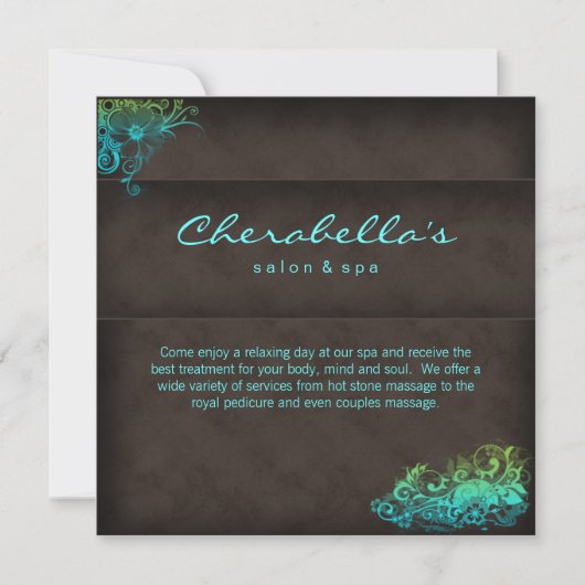 サロン&スパのご案内 - ポストカード ターコイズブルーグリーン (正面)