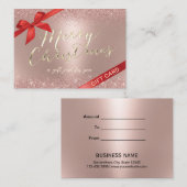 サロン&スパバラ金ゴールドクリスマスプレゼント証明書 割引カード (正面/裏面)