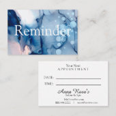 **サロン&スパブルーシック抽象芸術 芸術的 予約カード (正面/裏面)