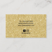 サロン&スパモダンネイビー&金ゴールドボタニカルラインアート 名刺 (裏面)