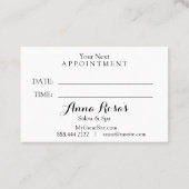 *~*サロン&スパ暗い赤紫色シック抽象芸術 芸術的 予約カード (裏面)