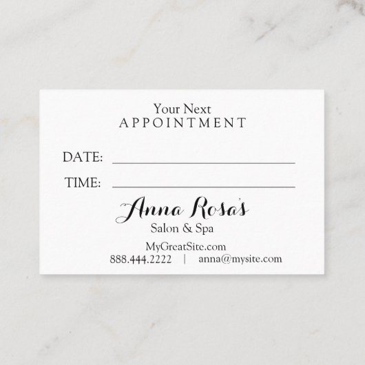 *~*サロン&スパ暗い赤紫色シック抽象芸術 芸術的 予約カード (裏面)