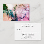 *~*サロン&スパ桃色抽象芸術シック 予約カード (正面/裏面)
