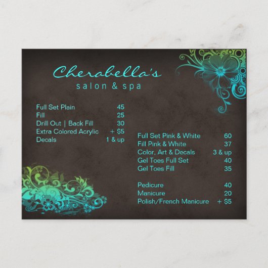 サロン スパ フローラル ポストカード パンフレット (正面)