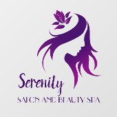 サロン スパ ロータス フラワー シルエット ショップ ウィンドウサイン (シート)