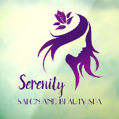 サロン スパ ロータス フラワー シルエット ショップ ウィンドウサイン (シート3)