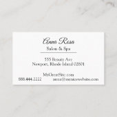 ~サロン&スパ·抽象芸術·ブルー·シッ芸術的ガーリーク 名刺 (裏面)