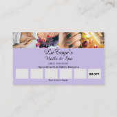 サロン/スパ/爪、 ネイルロイヤリティカードテンプレート 名刺 (裏面)