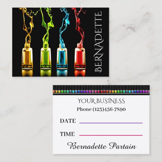 サロン-ネイリスト-アポイントメントカード 名刺 (正面/裏面)