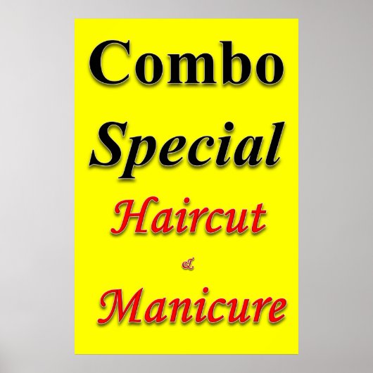 サロン バーバーショップ ポスター コンボ ヘアカット & マニキュア (正面)