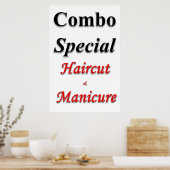 サロン バーバーショップ ポスター コンボ ヘアカット & マニキュア (キッチン)