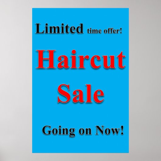 サロン バーバーショップ ポスター ヘアカット セール (正面)