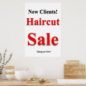 サロン バーバーショップ ポスター ヘアカット セール 新規顧客 (キッチン)