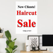 サロン バーバーショップ ポスター ヘアカット セール 新規顧客 (ホームオフィス)
