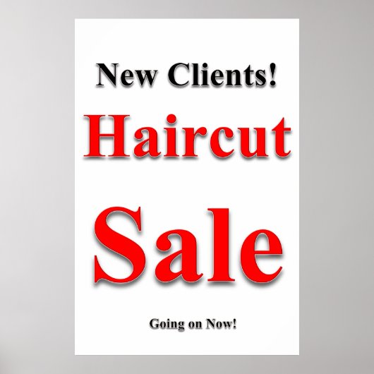 サロン バーバーショップ ポスター ヘアカット セール 新規顧客 (正面)