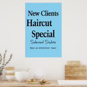 サロン バーバーショップ ポスター ヘアカット 新規顧客 (キッチン)