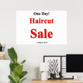 サロン バーバーショップ ポスター 1日限りヘアカットセール (ホームオフィス)