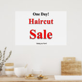 サロン バーバーショップ ポスター 1日限りヘアカットセール (キッチン)