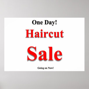 サロン バーバーショップ ポスター 1日限りヘアカットセール