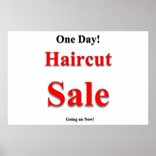 サロン バーバーショップ ポスター 1日限りヘアカットセール (正面)