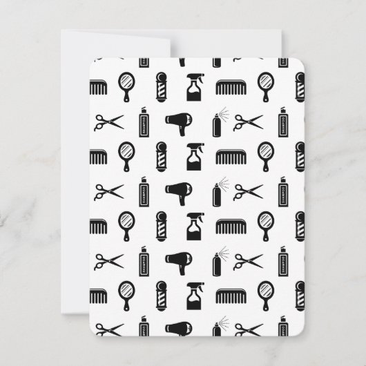 サロン＆バーバー ヘアスタイリスト カスタム カラー 招待状 (正面)