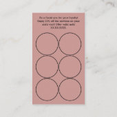 サロン ピンク & ブラック ヘアツール パターンQR ありがとう ロイヤリティカード (裏面)