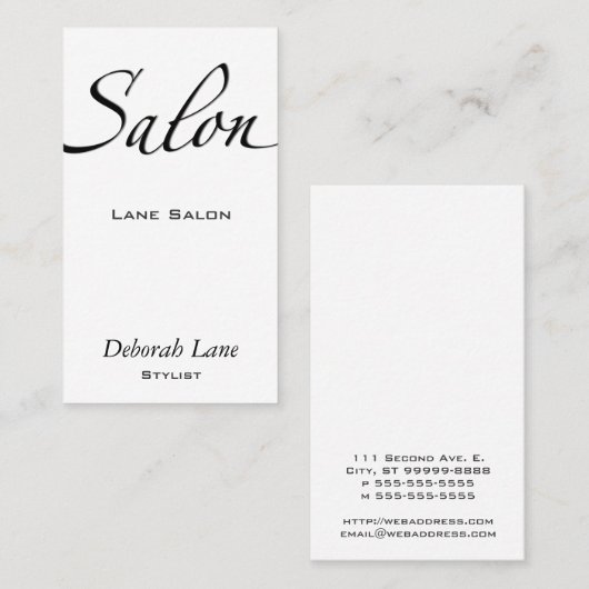 サロン 名刺 (正面/裏面)