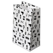 サロン&理容師ヘアドレッサーパターンカスタムの色 スモールペーパーバッグ (裏面アングル)