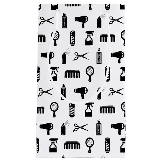 サロン&理容師ヘアドレッサーパターンカスタムの色 スモールペーパーバッグ (正面)