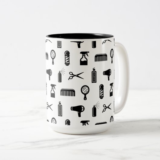 サロン&理容師ヘアドレッサーパターンカスタムBGカラー ツートーンマグカップ (正面右)