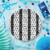 サロン&理容師ヘアドレッサーパターン名前をカスタムする ペーパープレート (パーティー)